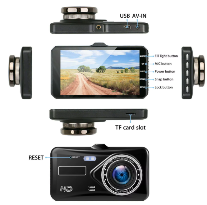 Camera de bord auto fata/spate 1080p/720p night vison - imagine 12