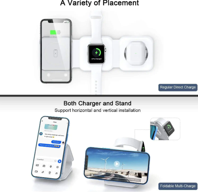Incarcator 3 in 1 pentru telefon, casti si smartwatch - imagine 13