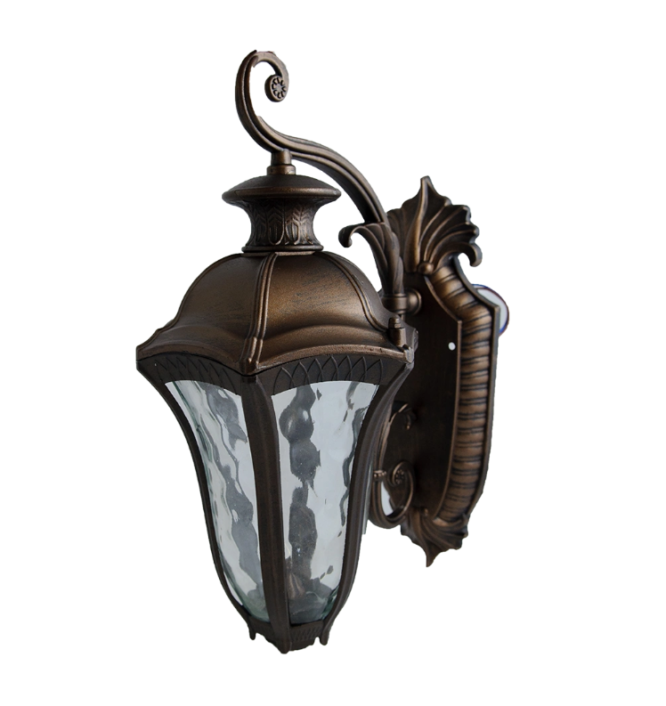 Aplica de exterior clasica Baltimore 3, bronz antichizat, sticla transparenta, 1xE27, maro - imagine 3