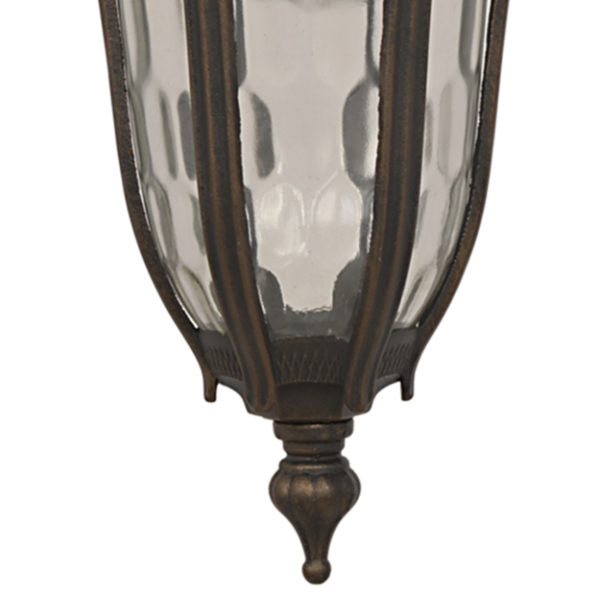 Lampa suspendata de exterior Baltimore, vintage din bronz antichizat cu sticla transparenta, 1xE27, maro - imagine 3