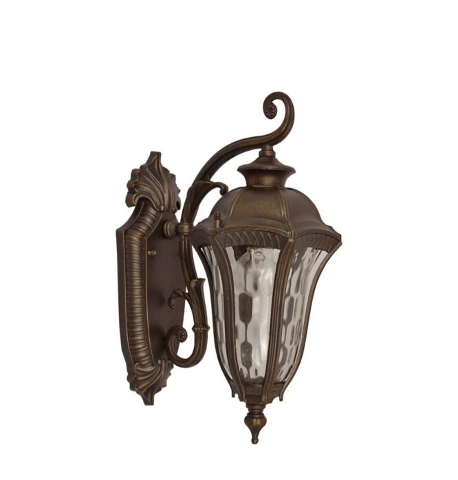 Aplica de exterior clasica Baltimore 3, bronz antichizat, sticla transparenta, 1xE27, maro